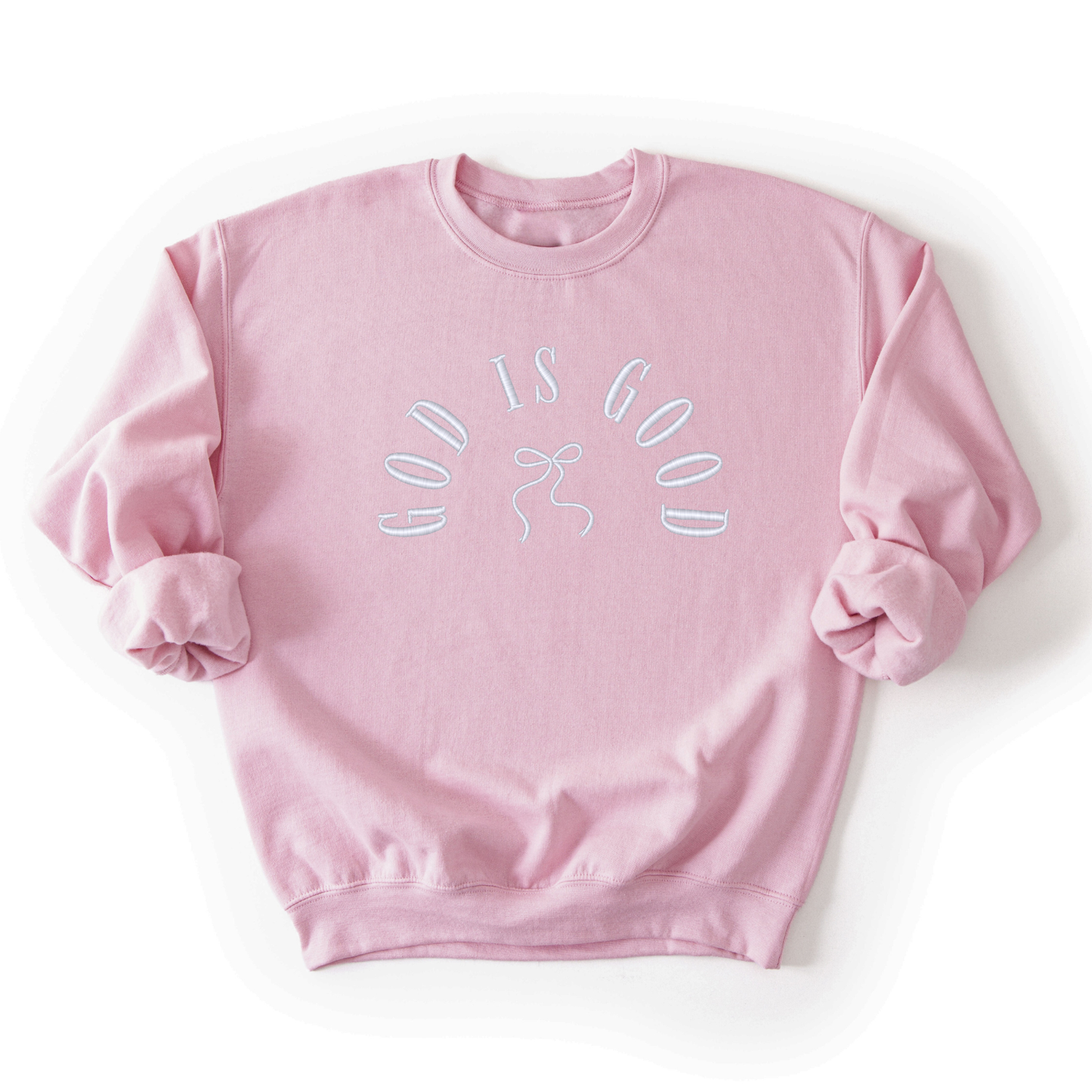 God Is Good Embroidered Crewneck Sweatshirt
