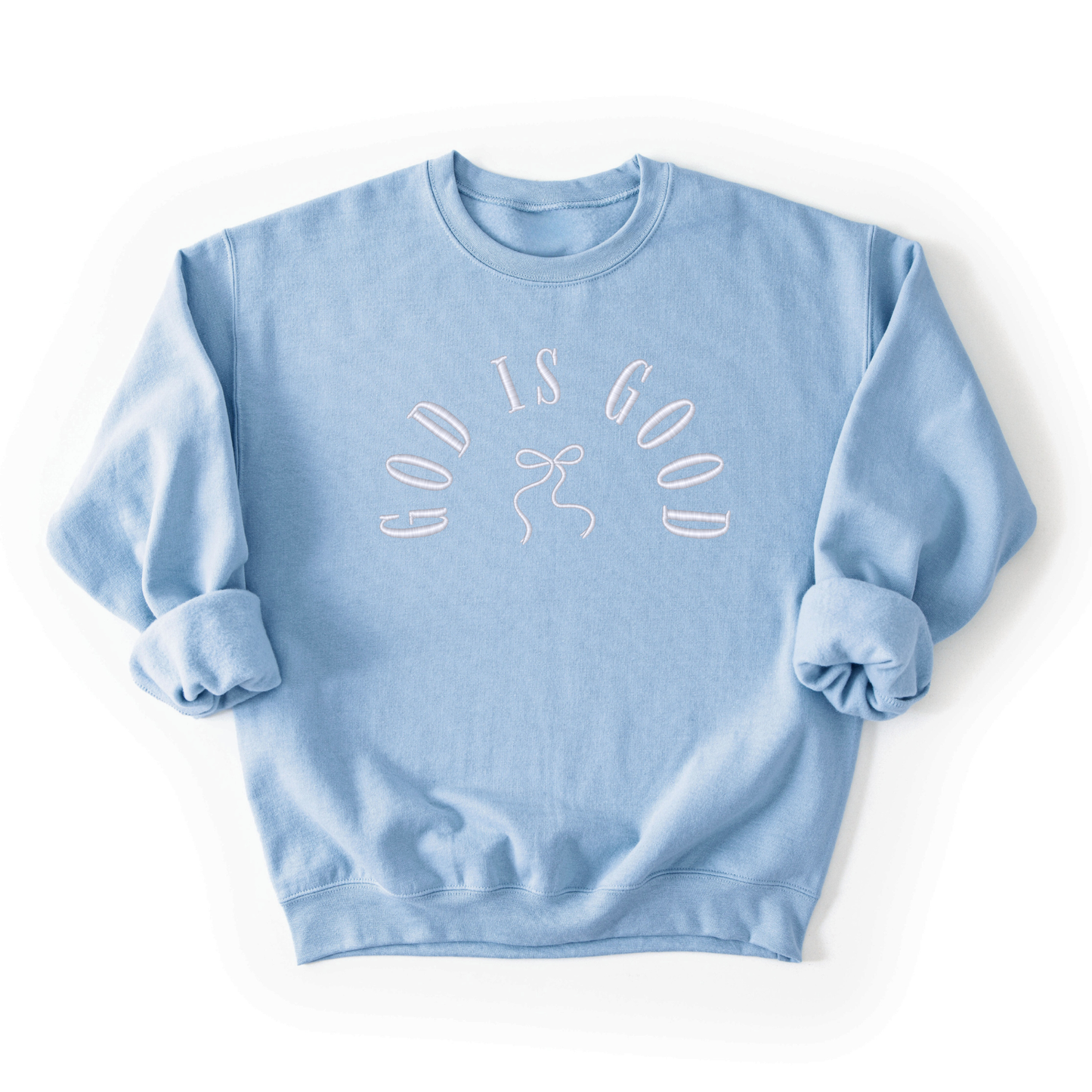 God Is Good Embroidered Crewneck Sweatshirt