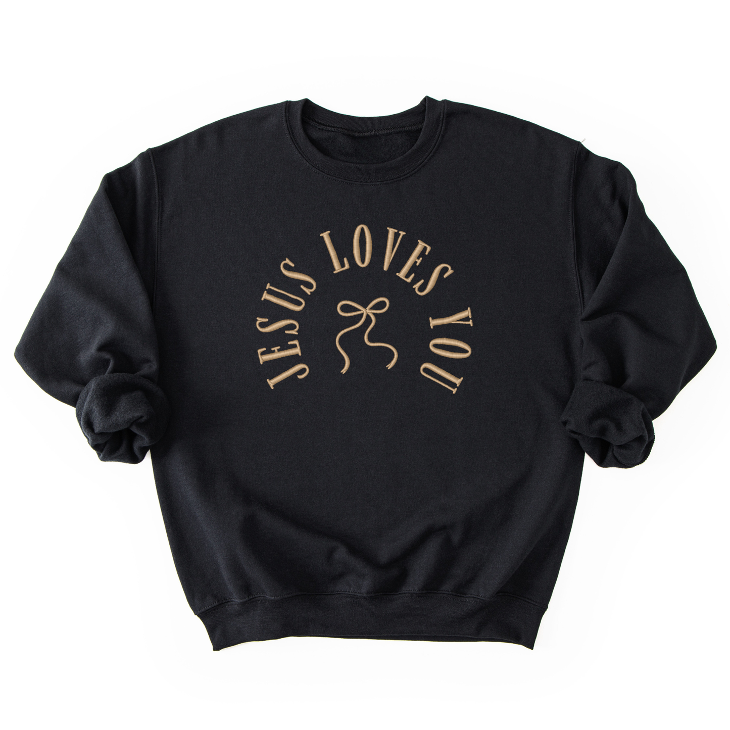 Jesus Loves You Embroidered Crewneck Sweatshirt